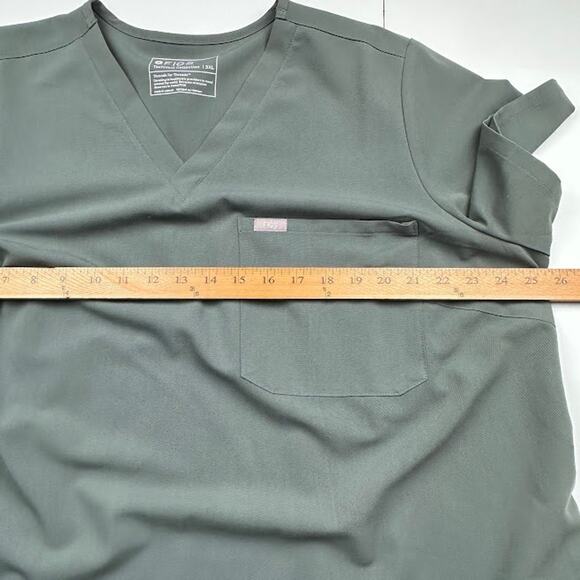 Figs Technical Collection Scrub Top Womens 3X Moss Catarina One Pocket Nursing - Picture 7 of 10